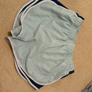 Nike Light Mint and Navy Running Shorts